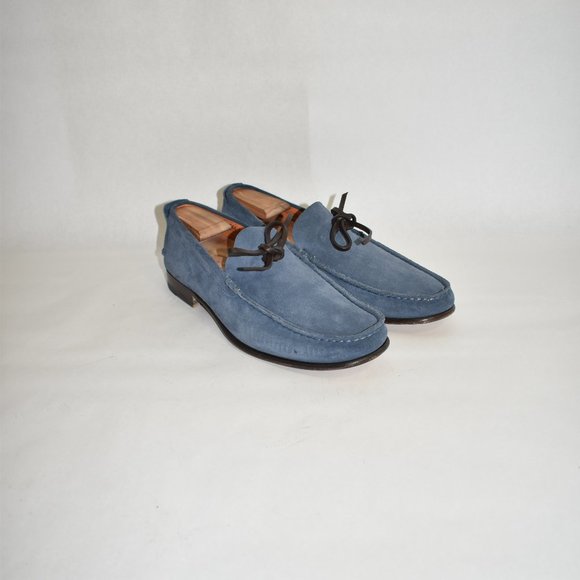 Santoni Fatte A Mano Blue Suede Loafer Size 9.5 main image 10